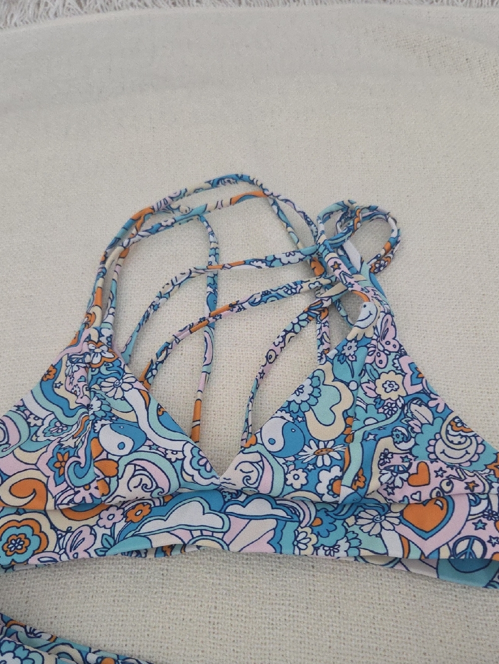 Kulani Kinis Blue Hippie High-Waist Bikini Set Size Small - Picture 5 of 8